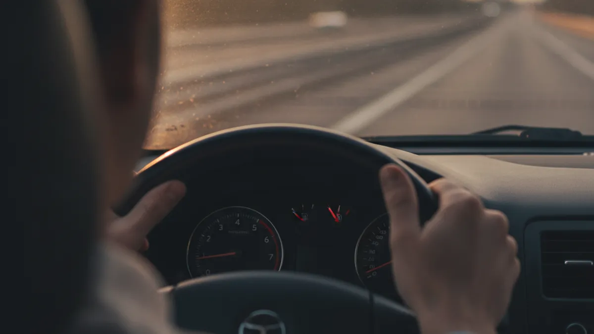 Instrument tabla automobila sa prikazom potrošnje goriva tokom vožnje autoputom